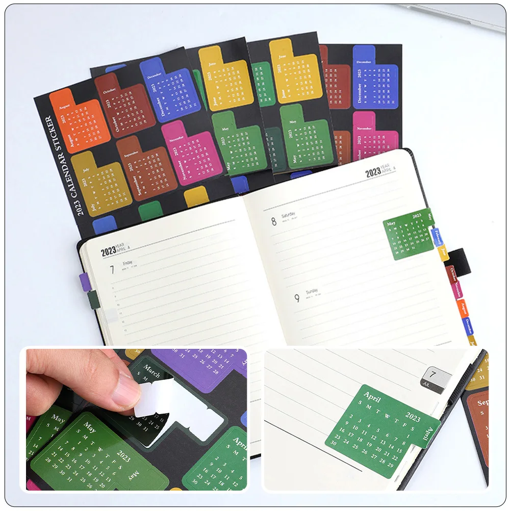 

5 Sheets Desk Schedule Note Office Desktop Calendar Planner Paper Adhesive Monthly Stickers