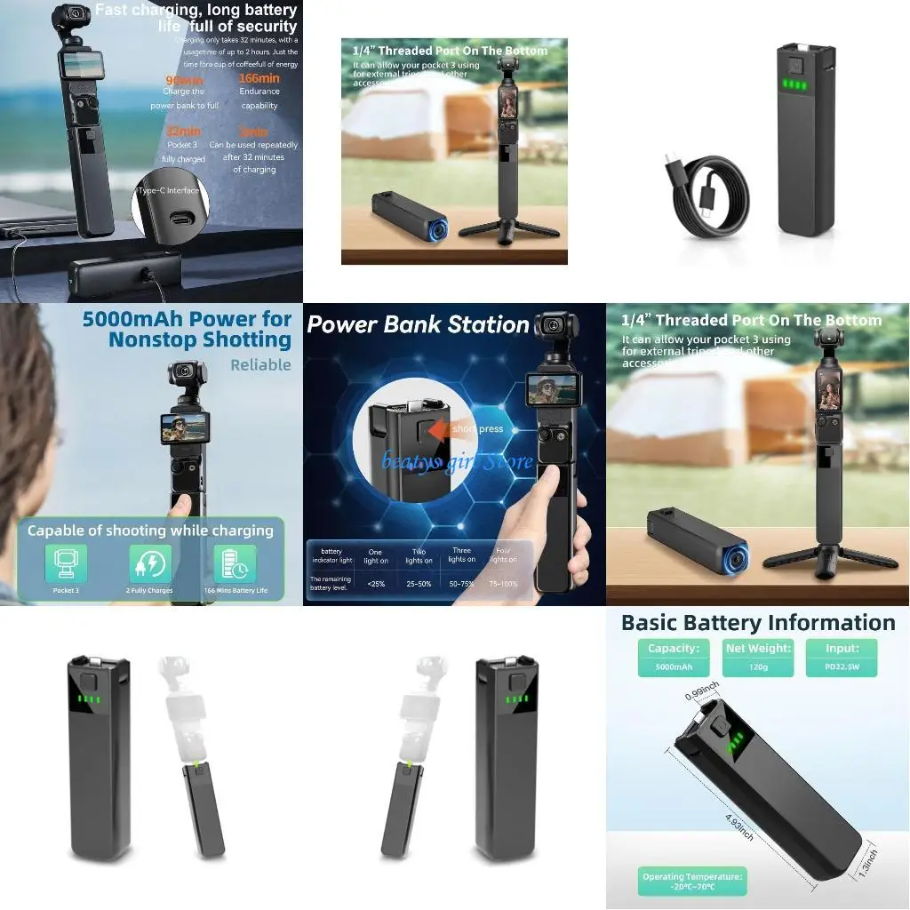 

C7AB Интеллектуальная безопасная защищенная батарейная ручка для камеры Pocket3 обеспечивает 68% времени использования с на