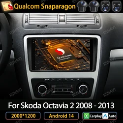 Android 14 Car Radio For Skoda Octavia 2 A5 2004 - 2013 Multimedia Stereo Video Player NAVI GPS Carplay Auto 4G WIFI Head Unit