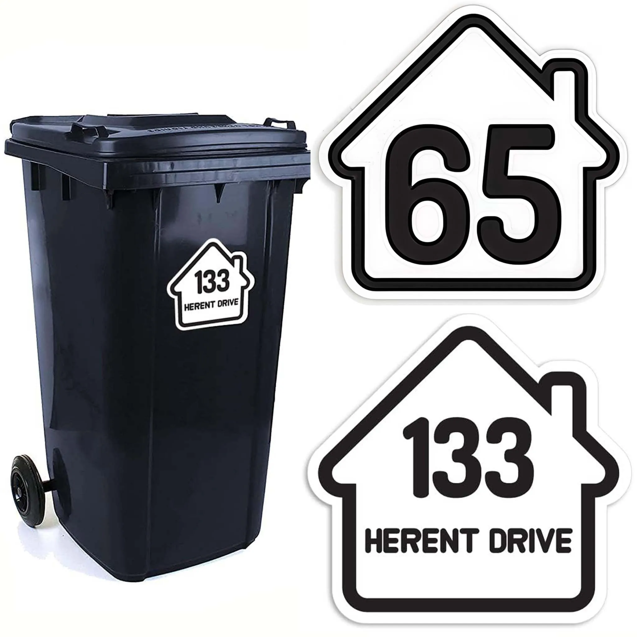 reader skin decorative sticker, house pattern, street name, house number, trash can decorative sticker, self-adhesive waterproof