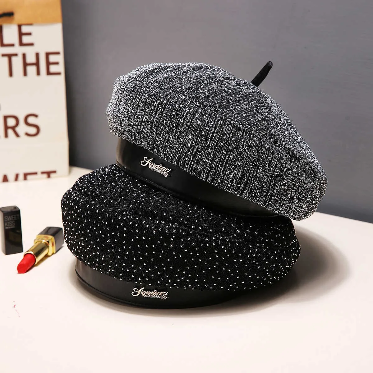 Korean fashion small fragrant style gypsy beret spring and autumn versatile letter hat femininity casual painter hat new