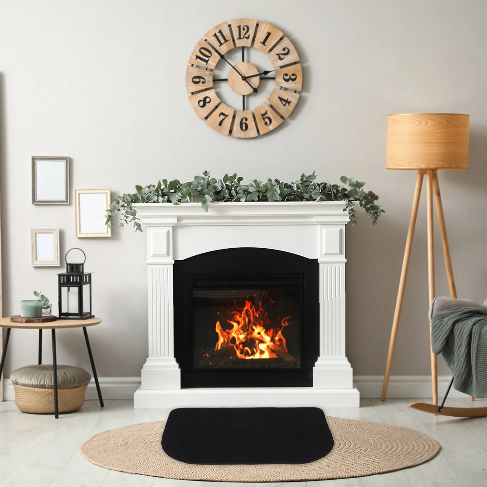 

Огнеупорный коврик для камина 40x23.6 дюйма, полукруглый, в форме полумесяца, для дровяной печи, для использования в помещении, термостойкий напольный коврик для очага