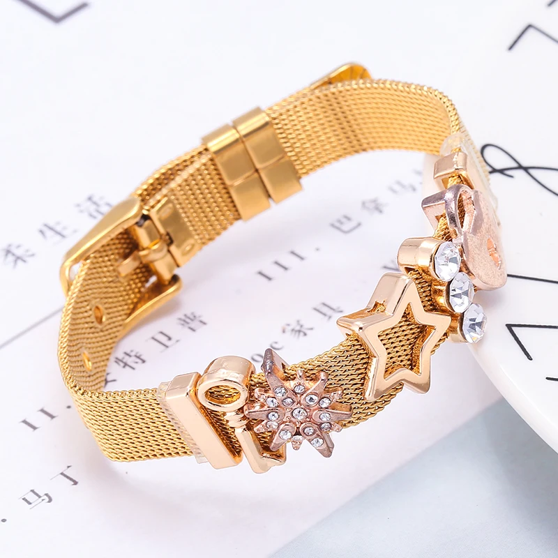 10 مللي متر الحب مفتاح القفل الخرز شبكة من الاستانلس استيل أساور Charm بها بنفسك سحر حارس أساور الإسورة للنساء صديقة الرجال المجوهرات