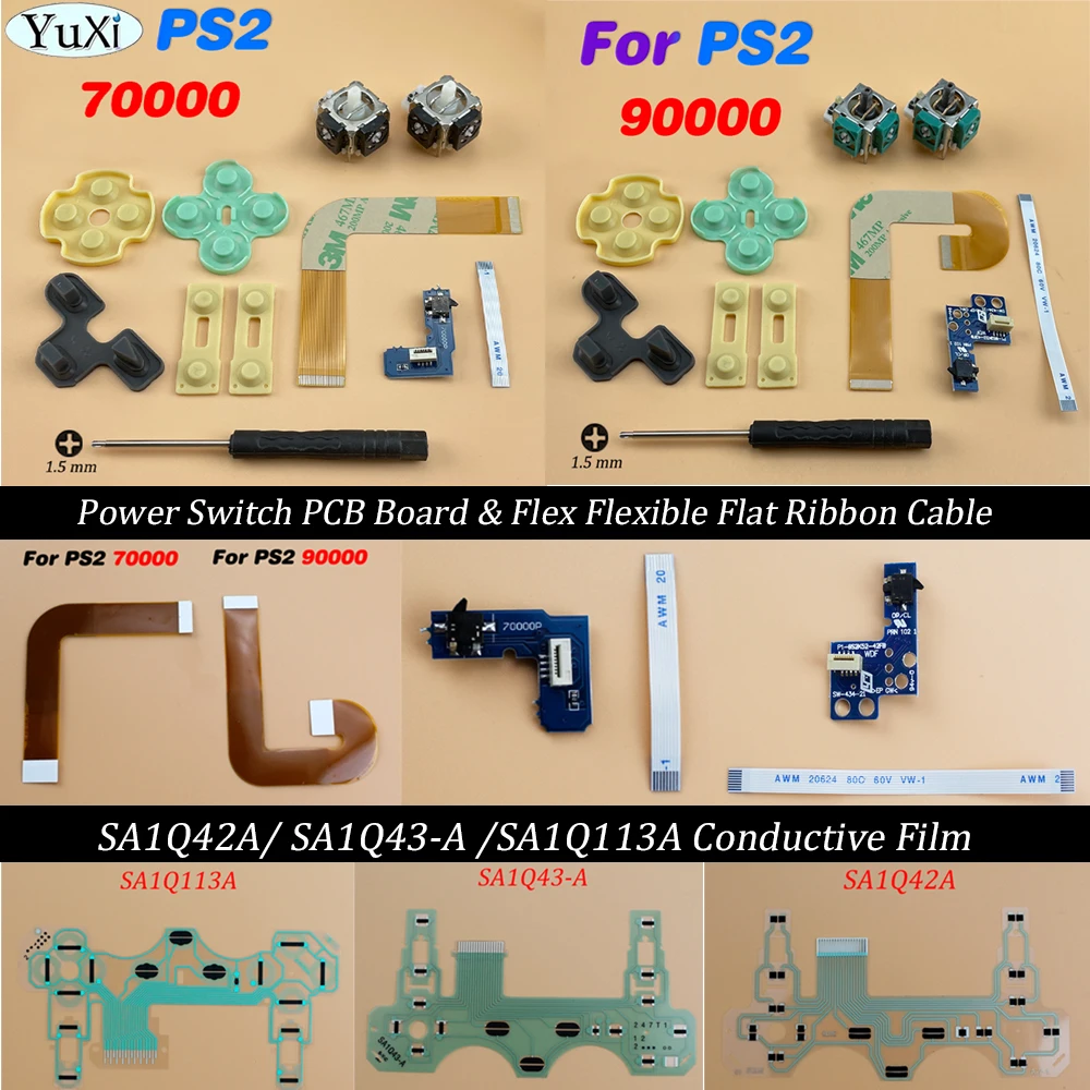 For PS2 Flex Cable Conductive Film Charging Socket Port Circuit Board Silicone Rubber Pad For PlayStation 2 70000 9000 Repair