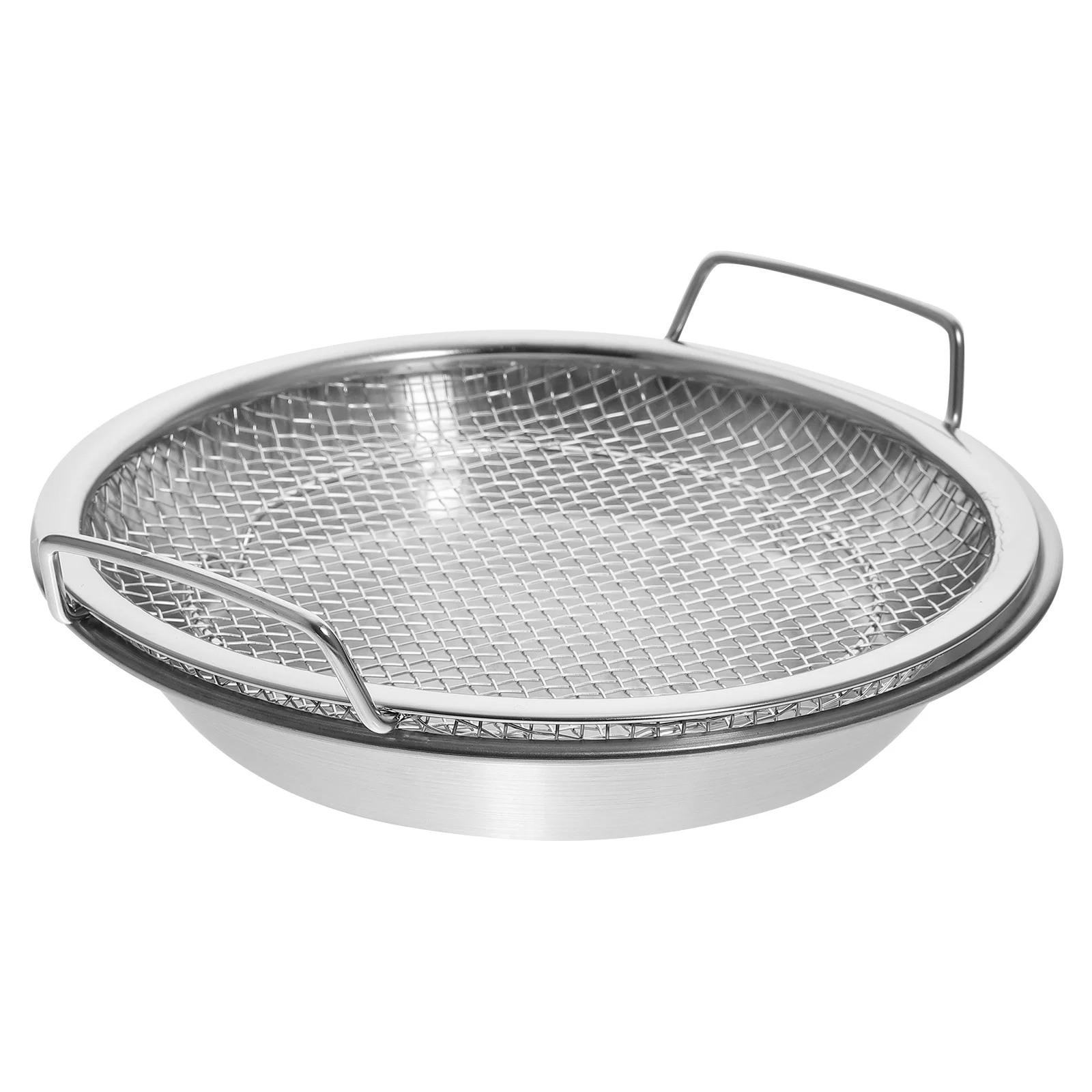 

Drain Tray with Frying Net Stainless Steel Plate Cooling Rack Colander Convenient Fruits Oil Dish Drying