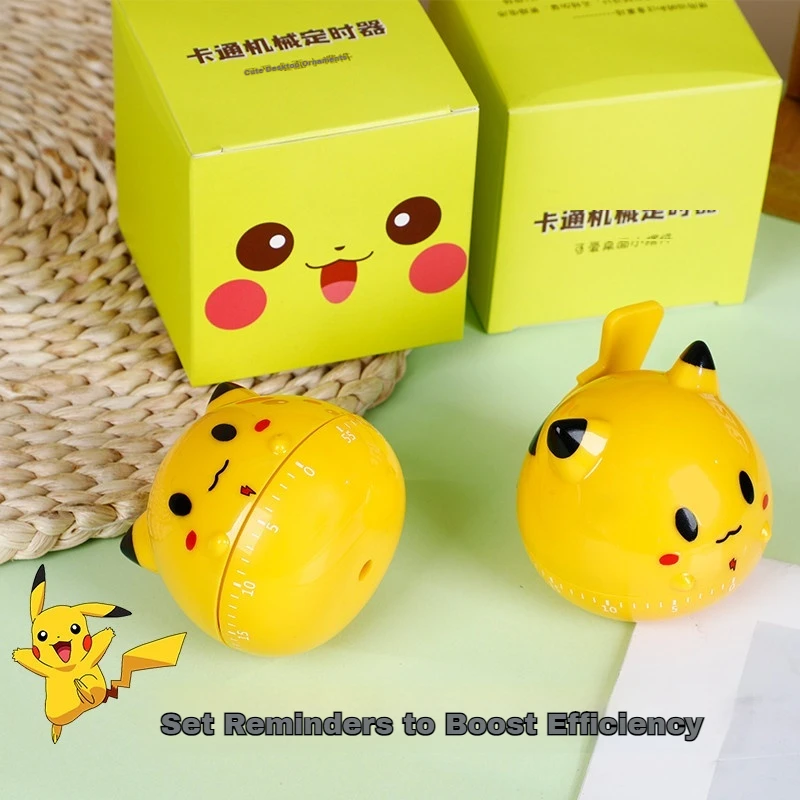 Timer Mekanik Rumah Bergaya Kartun Anime Pikachu yang Lucu – Pengatur Waktu Belajar, Pengingat Dapur, Hadiah Kejutan untuk Penggemar Anime