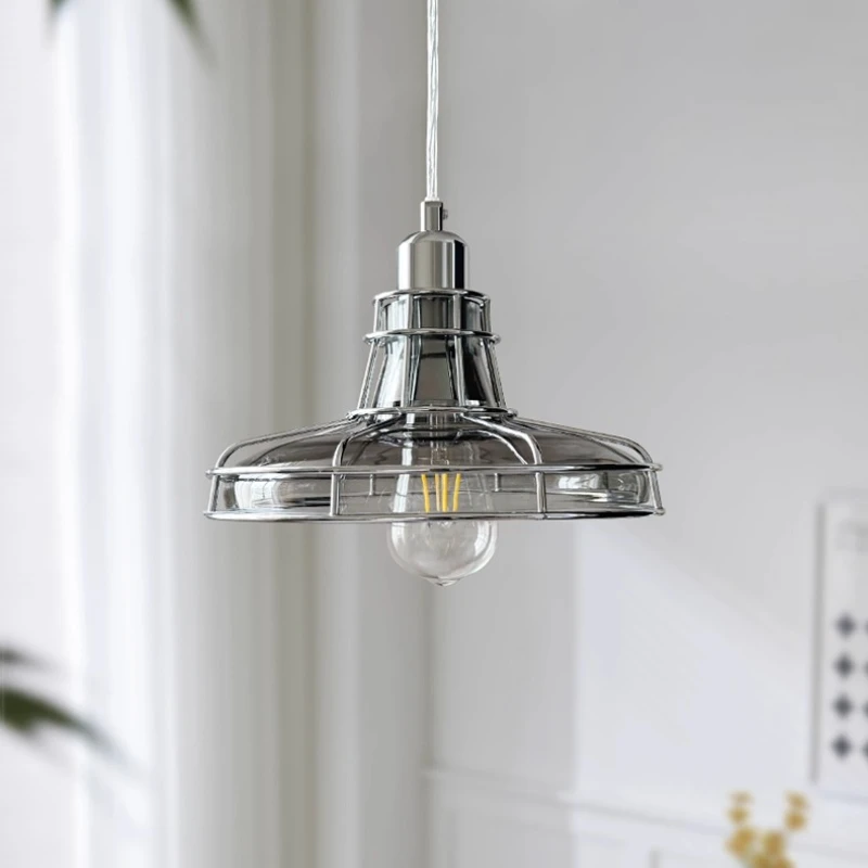 باوهاوس الرجعية الحنين قلادة ضوء LED النمط الصناعي مطعم مقهى منصة مشروبات ضوء الزجاج الإبداعي السرير مصباح معلق