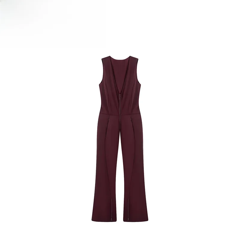 

Новый осенний цельный лыжный костюм ZR: простые брюки с высокой талией из полиэфирного волокна, модные, универсальные, женские...