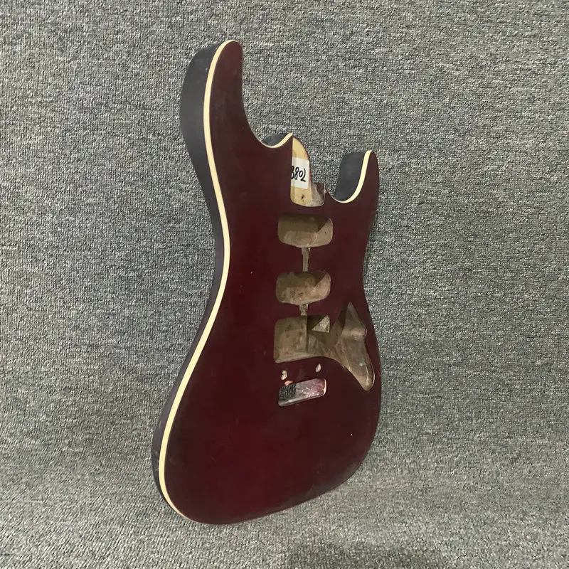 DB803 RED Flamed Maple Electric Guitar Unfinished Guitar Body 2 Pivots Tremolo and Bridges Custom Pickups for DIY Replace