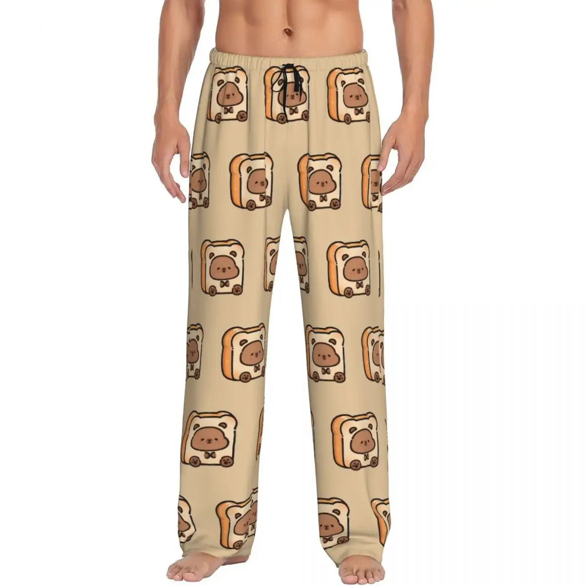

Custom Capybara Pajama Pants Sleepwear Men's Elastic Waistband Cute Anime Sleep Lounge Bottoms with Pockets