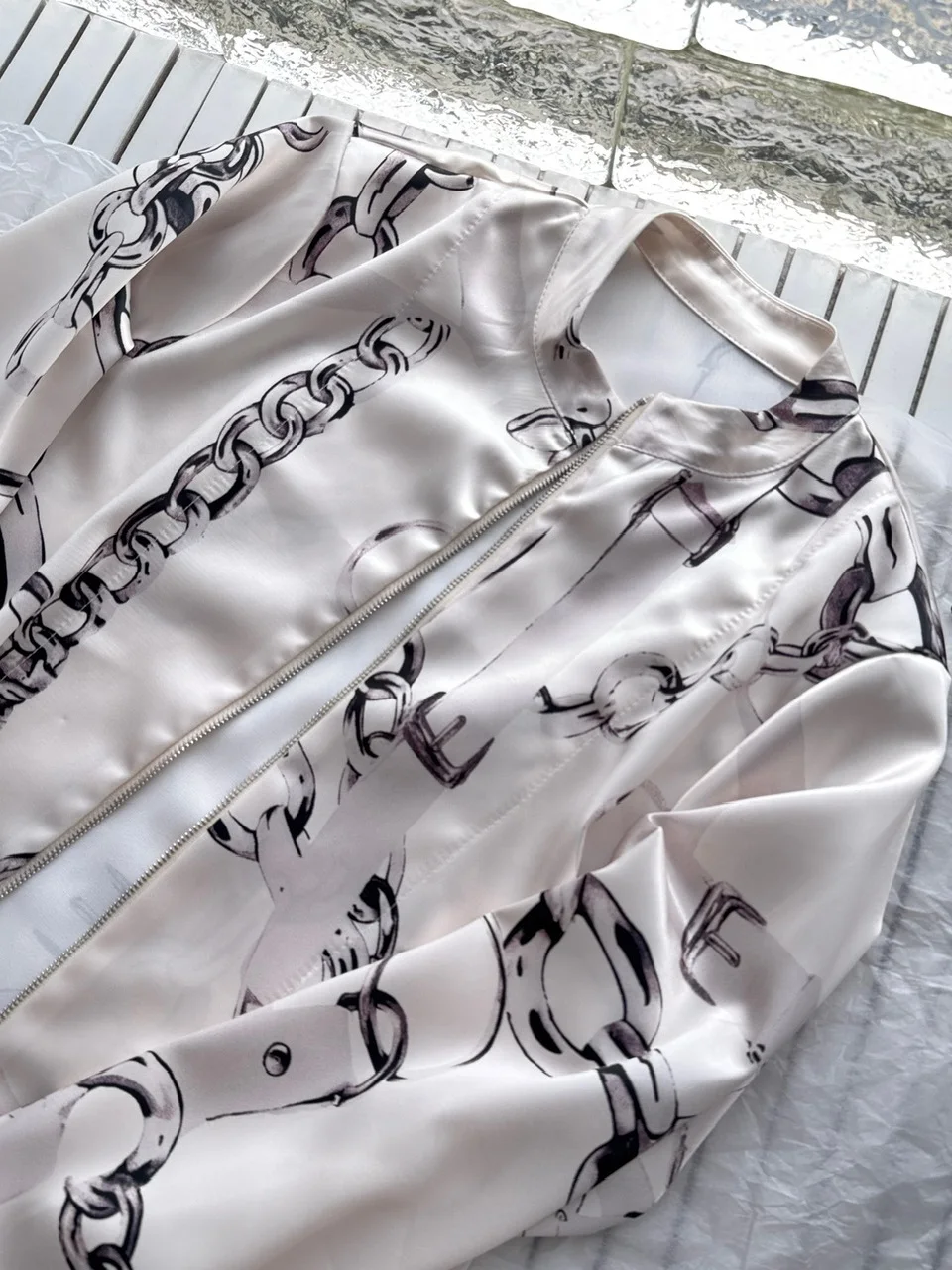 

Ele Long Sve Stand Collar Casual Outerwear for Women Autumn 2025 Versatile Loose Fit Breathable Polyester Fiber