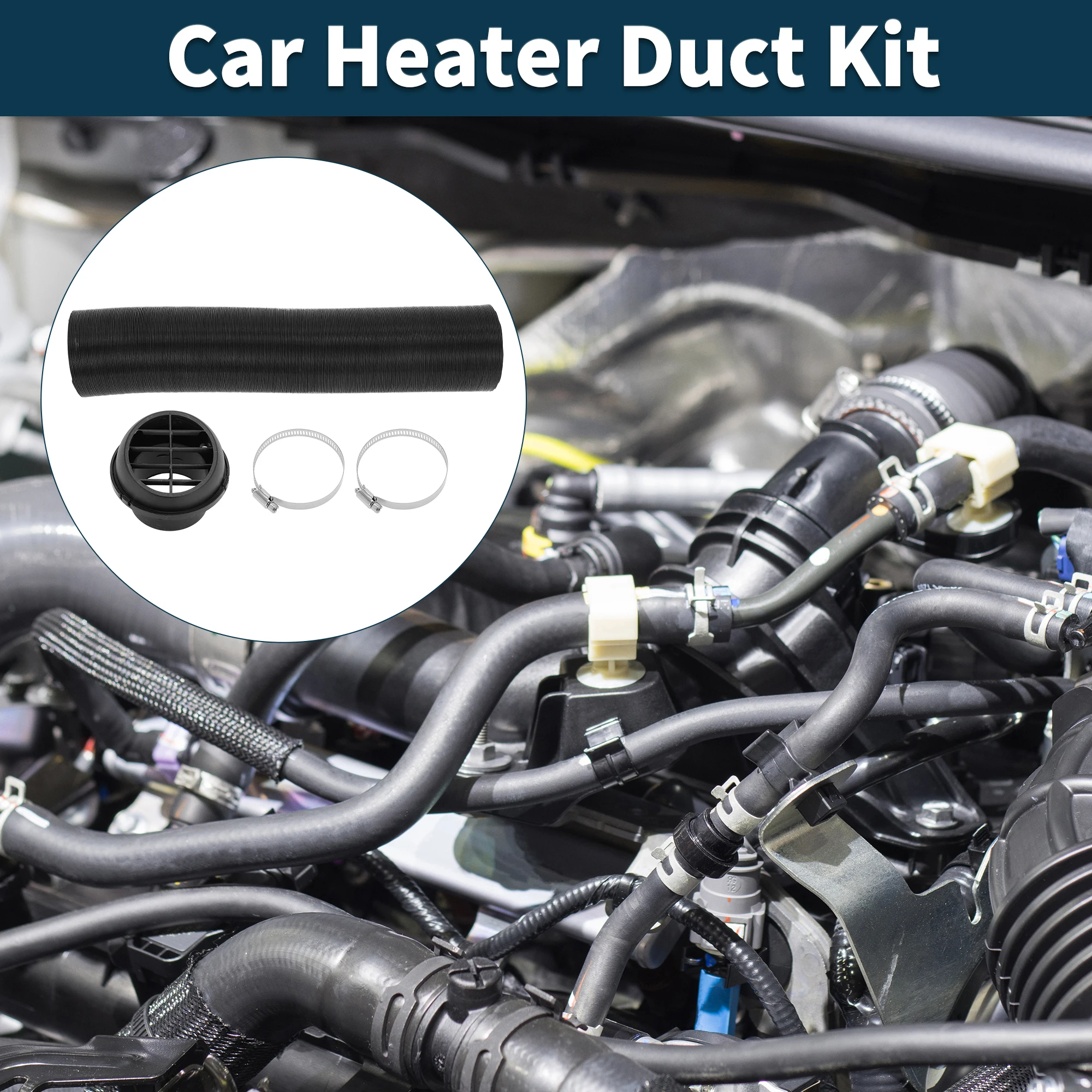 

Комплект воздуховода обогревателя автомобиля UXCELL, внутренний диаметр 60 мм, диаметр 100 см, макс. L с крышкой для выпуска воздухоотвода