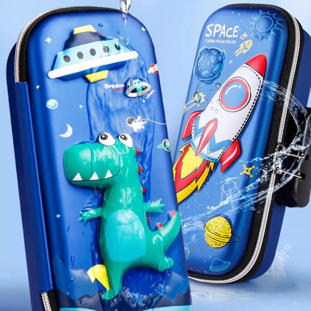 3D Astronaut Pencil Case Boys Stationery Student Pencil Case Double-layer Large Capacity Waterproof Pencil Case