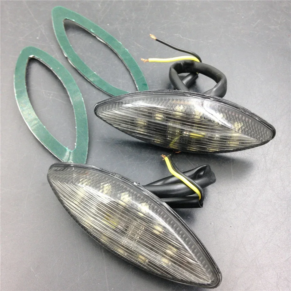 Motorcycle LED Flush Mount Turn Signal Lens Mirror Block Base Plate for Kawasaki 2006-2007 ZX14 / ZX14R