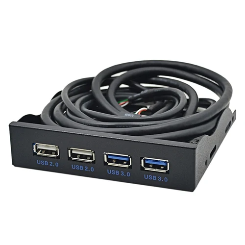 Imagen 2 del producto BTBcoin HUB USB 2,0 USB 3,0 Panel frontal de 4 puertos USB3.0 Hub Splitter adaptador de soporte combinado interno para escritorio Bahía de disquete de 3,5 pulgadas