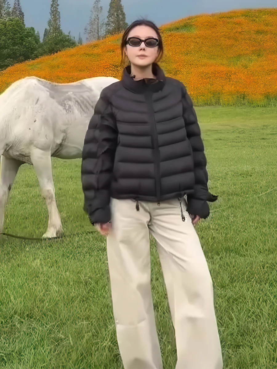 Bla 90 White Du down Puff Jaet المرأة الخريف الشتاء ort الوقوف طوق سليم صالح تنوعا ملابس خارجية دافئة