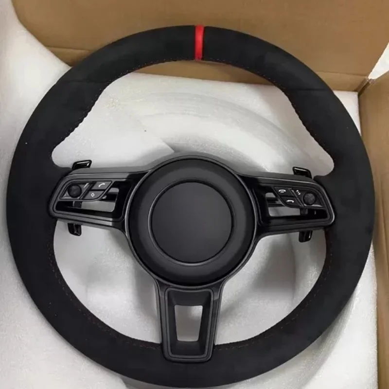 Leather Steering Wheel For Porsche 911 996 Cayenne 958 718 Boxster 918 Cayman Macans Panamera Taycan GT3 RS 970 GT2RS