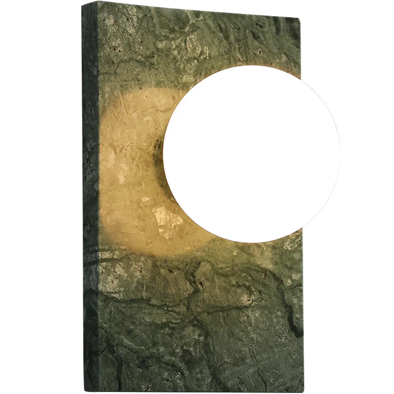 

Vintage marble all-copper glass aisle indoor wall lamp, living room background wall bedroom bedside lamp