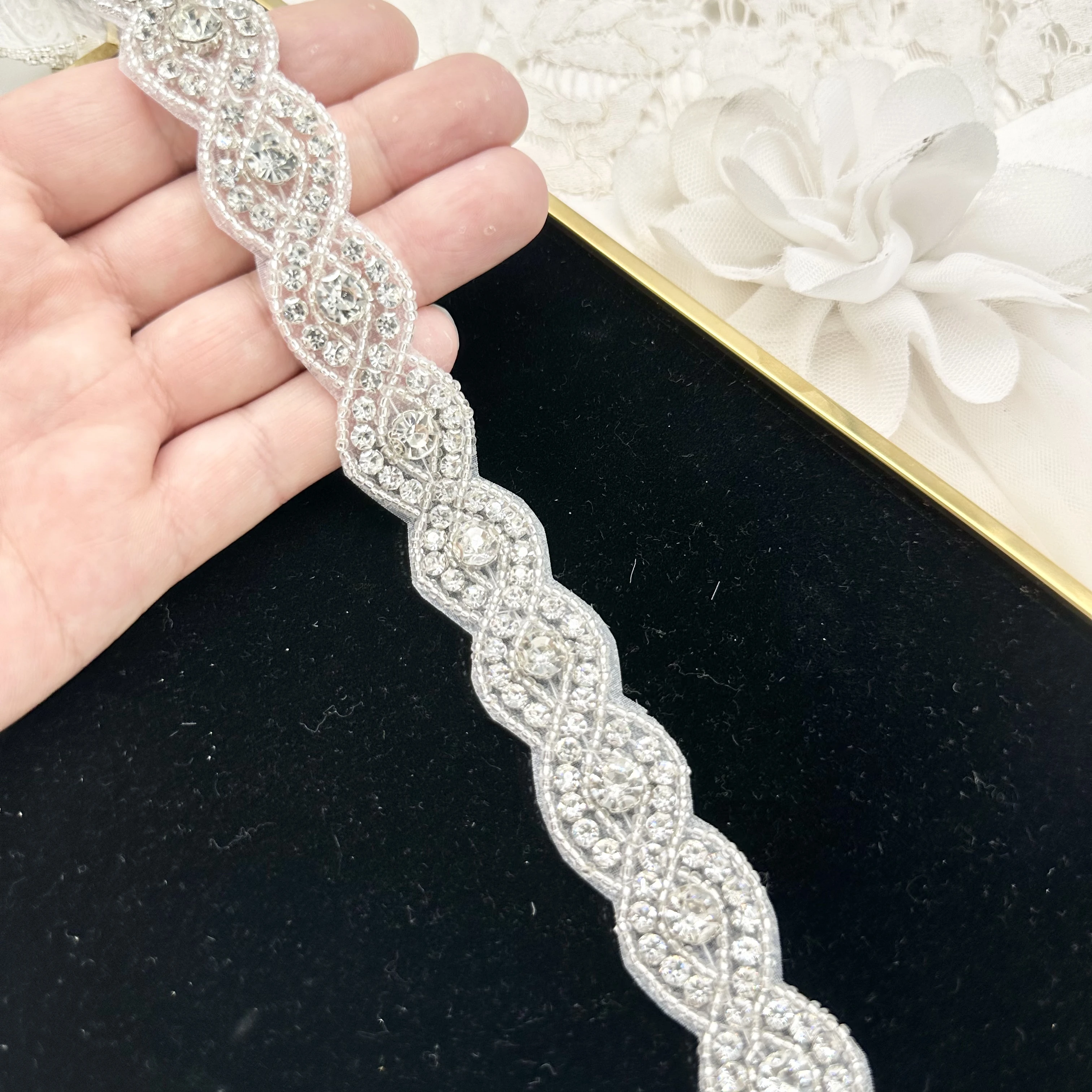 silverAB Glass Beads Silver Rhinestone DIY Bead Back Adhesive Patch Women's Clothing Wear Decoration