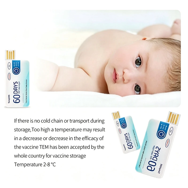 DT16 TempU05 USB Temperature Data Logger 5Pcs 60 Days Disposable PDF Report Recorder for Cold-Chain Transportation