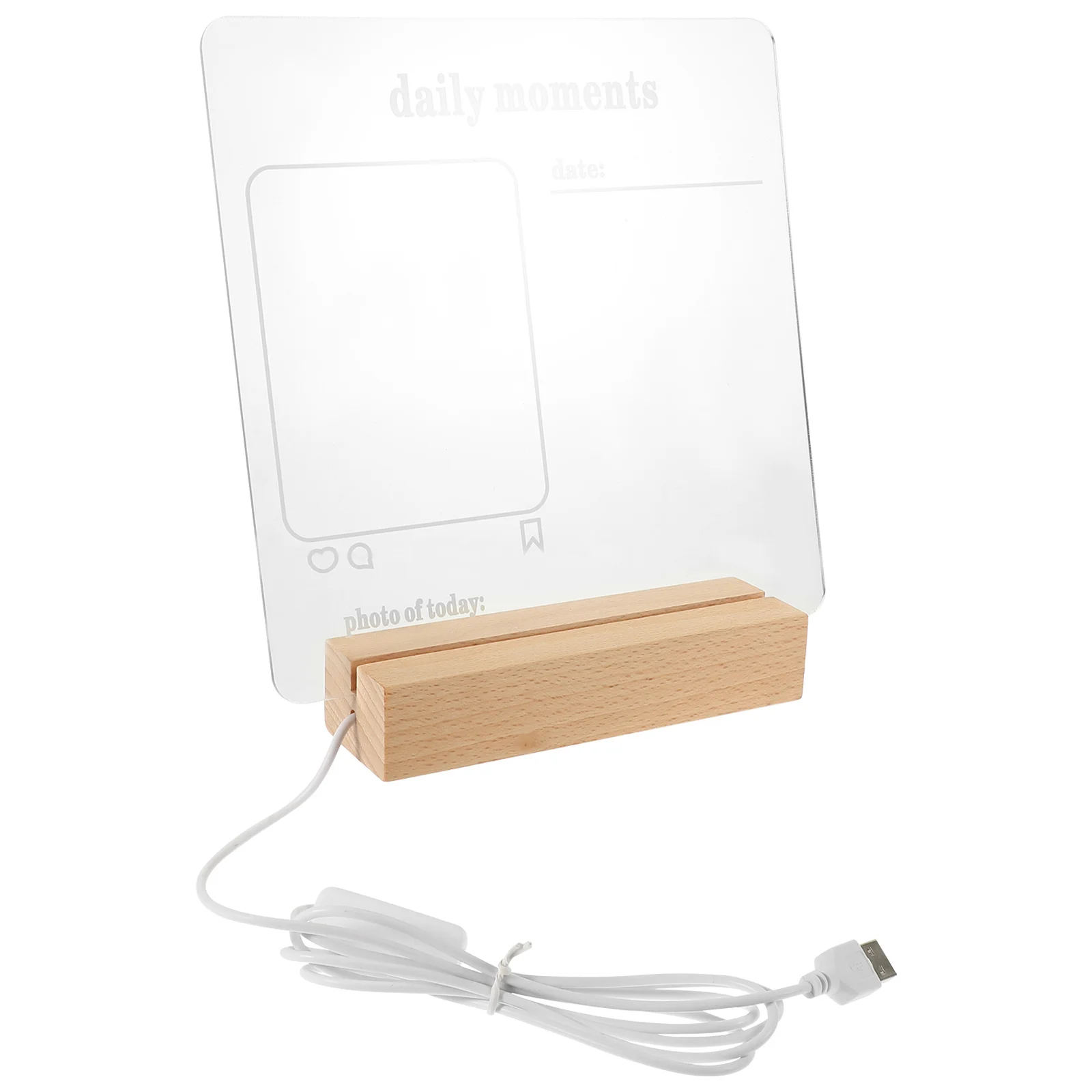 

Light Up Message Board Acrylic Dry Erase Board with Illuminated Base for Office Home School Desktop Note Writing Decoration