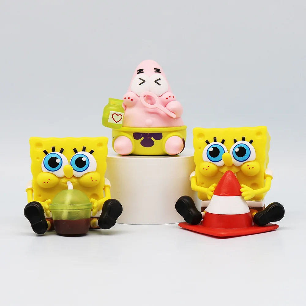 

7cm 6pcs SpongeBob SquarePants Patrick Star Cute Cartoon Action Figure Collection Figures Model Toys Christmas Gift