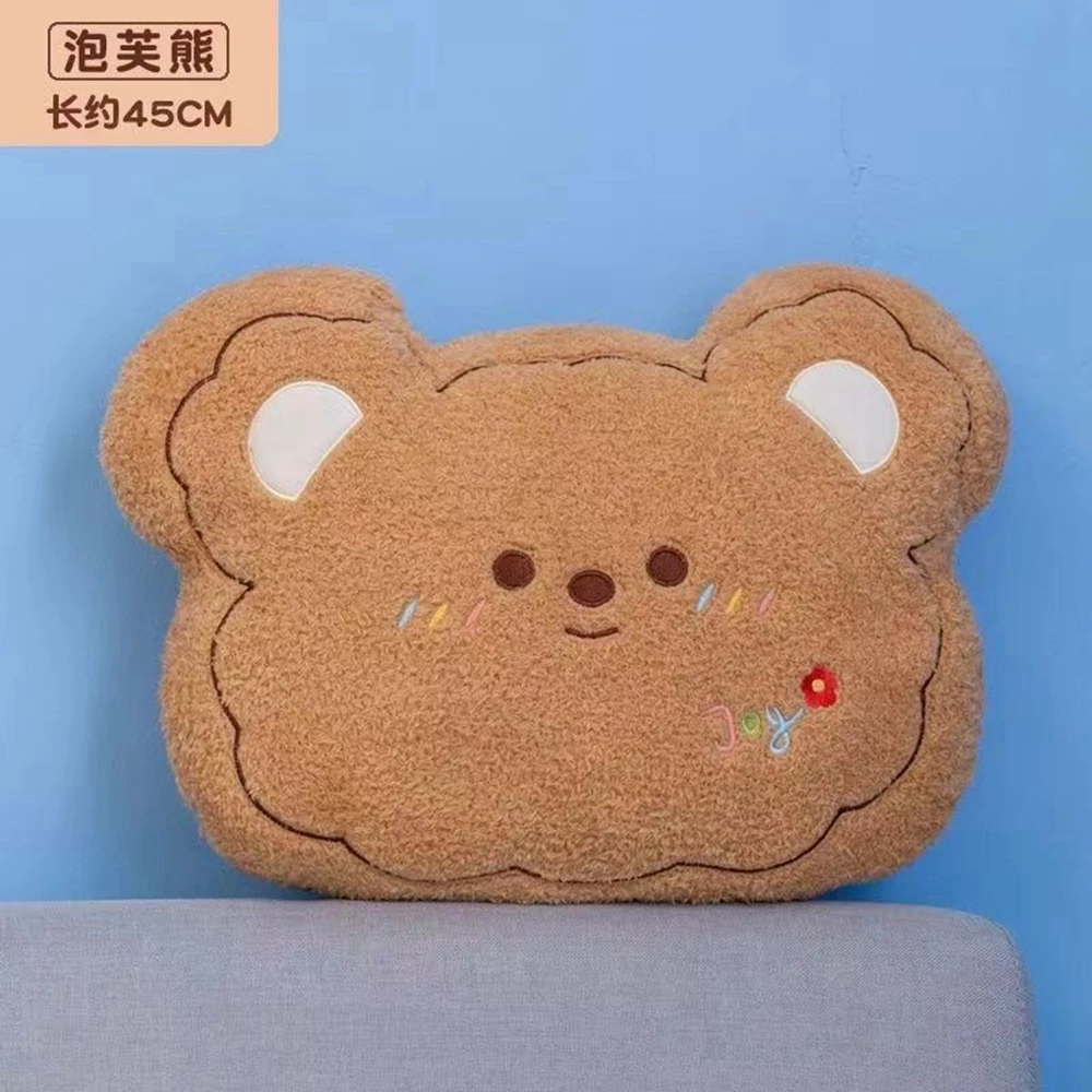 45CM Cute Animal Plush Toy Super Soft Short Hair Rabbit Bear Sofa Cushion Sleeping Pillow For Children's Birthday Gifts