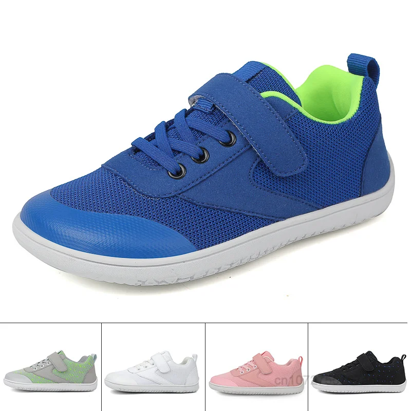 Kids Barefoot Sneakers Cross-Trainer Wide Toe Box Men's Wide Minimalist Zero Drop Sole Casual Knitting Walking Shoes Large Size