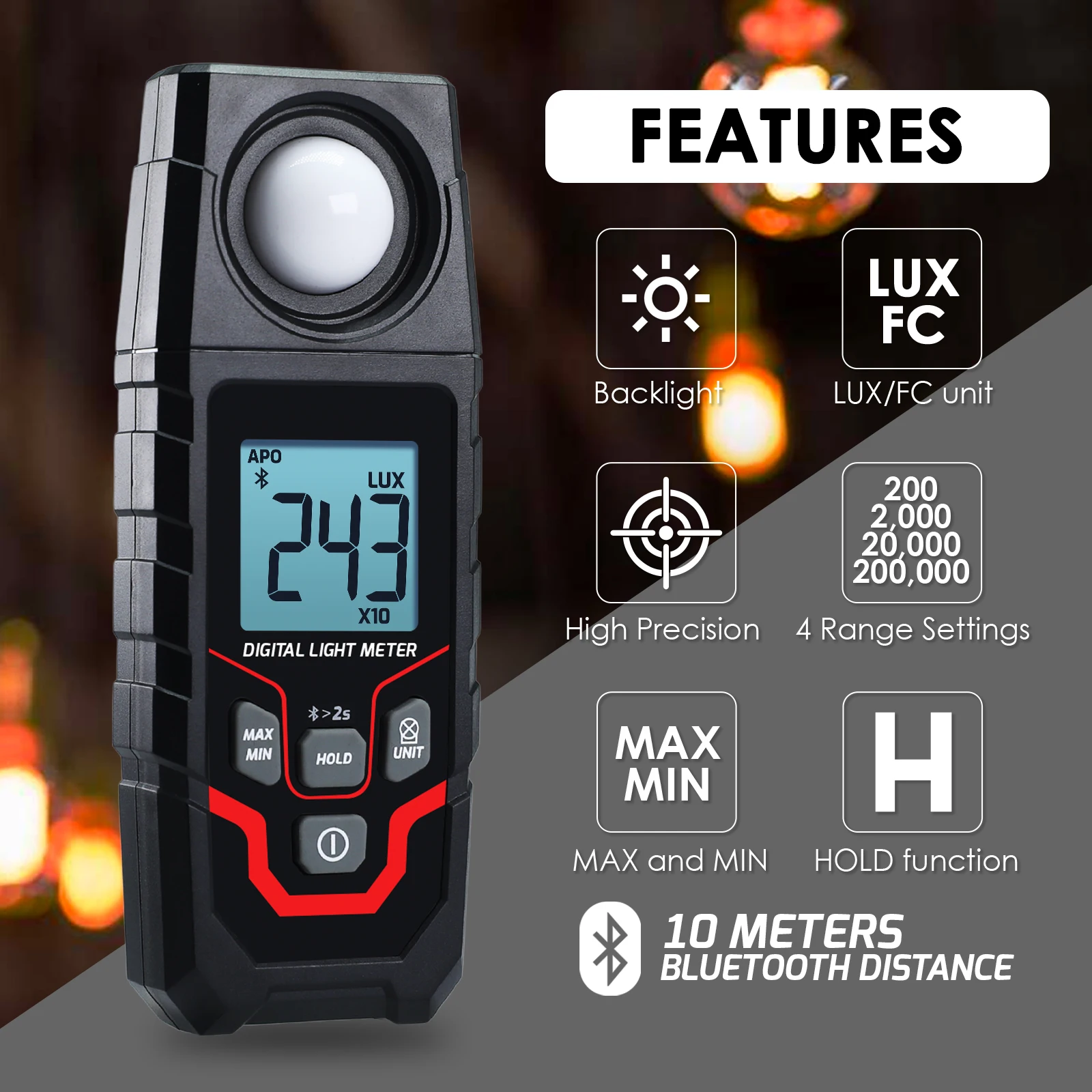 고품질 디지털 럭스 미터 블루투스 기능 탑재 10미터 - Lux Meter Digital Light 리뷰 및 가격
