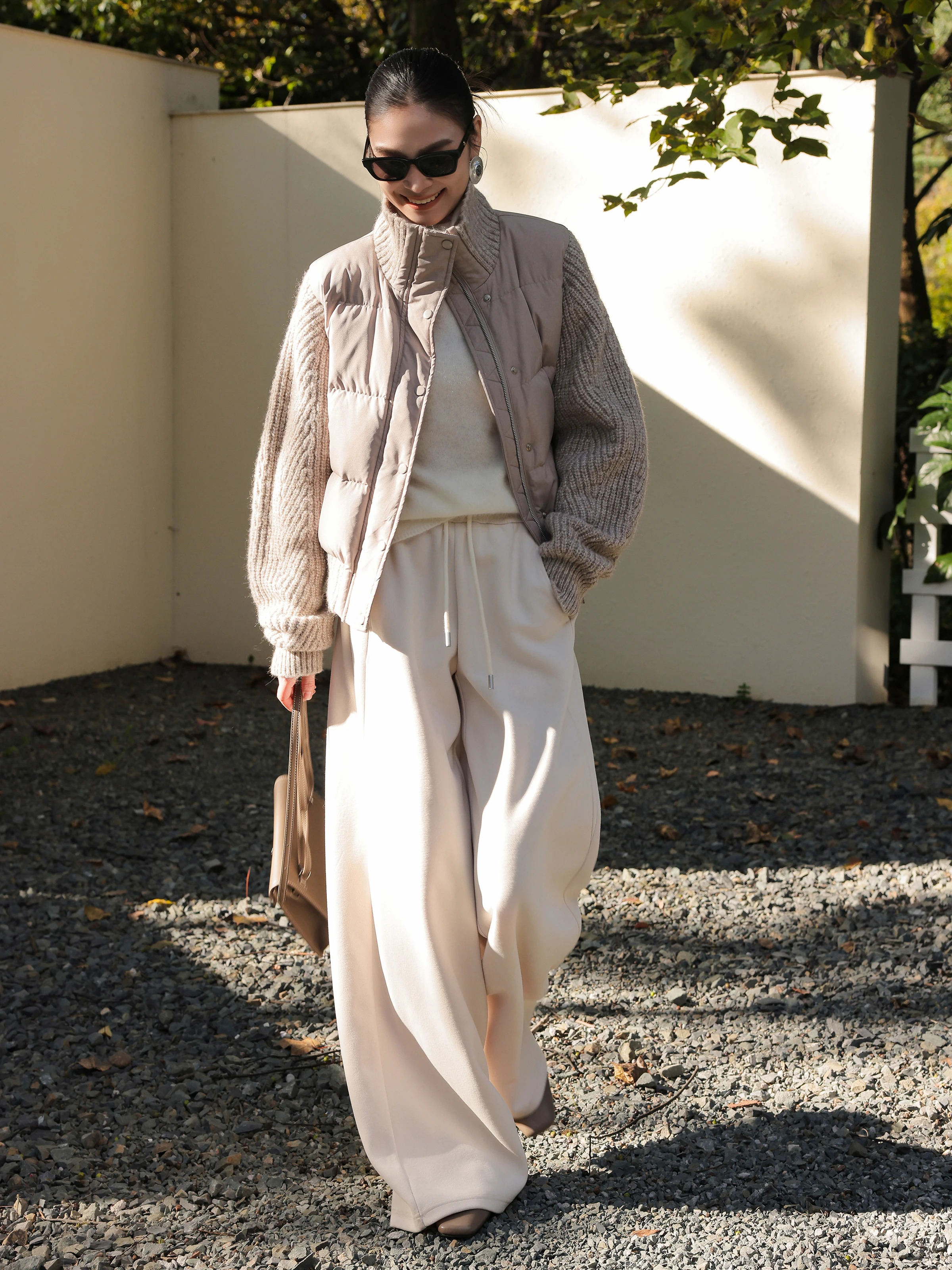 

JWUNIQUE Women's ort Puffer Jaet 90 White Du down Knitted Splicing Stand Collar Warmth Winter New Sle Knitwear