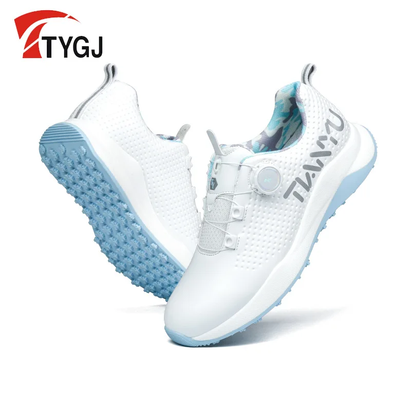 

TY Women Golf Shoes Waterproof Breathable Rotating Lace Anti Slip Spikes Sports Shoes