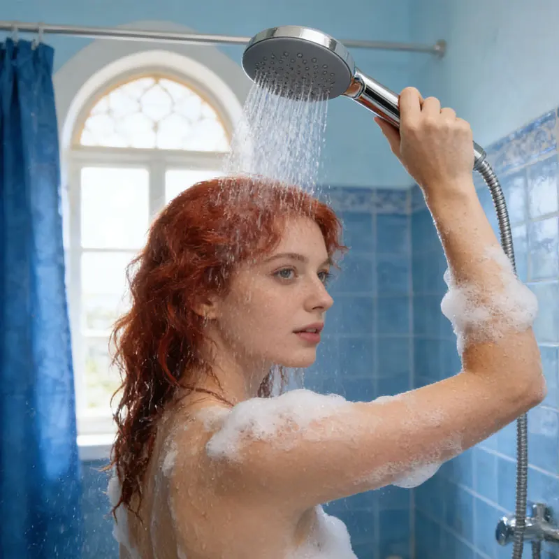 

Домашняя ручная насадка для душа в ванной комнате с дождевым спреем, круглая насадка для душа со шлангом и набором основания для душа, аксессуары для ванной комнаты, душ