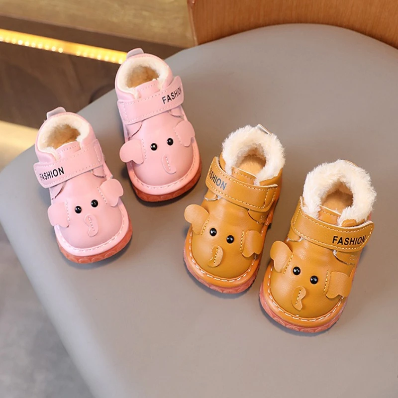 

Зимние детские туфли-лодочки, новинка 2025 года, стильные одиночные туфли с плоской подошвой, повседневные детские туфли без шнуровки, мягкие подошвы Solehome, обувь для новорожденных