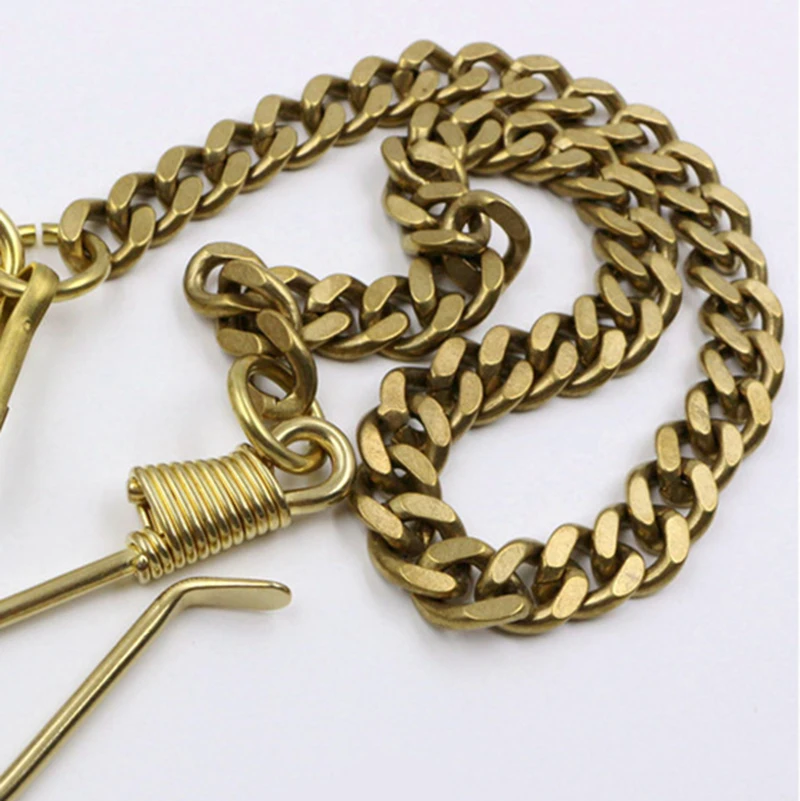 45CM Solid Brass Wallet Chain Keychain Metal Buckle Clips Snap Hook Belt Chains DIY Sewing Accessories