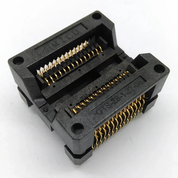 

SOP28 Aging Seat IC Test Seat OTS-28-1.27-04 Gold-plated Shell Programming Seat pin pitch 1.27mm