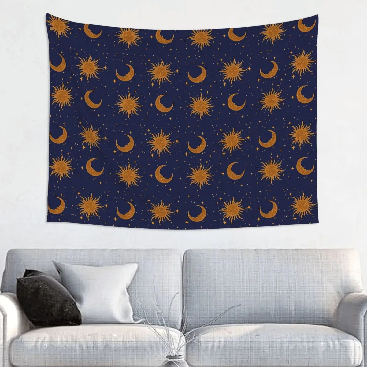 Celestial Tapestry Hippie Fabric Wall Hanging Tarot Fortune Moon Witch Occult Pagan Decoration Table Cover Mandala Wall Tapestry