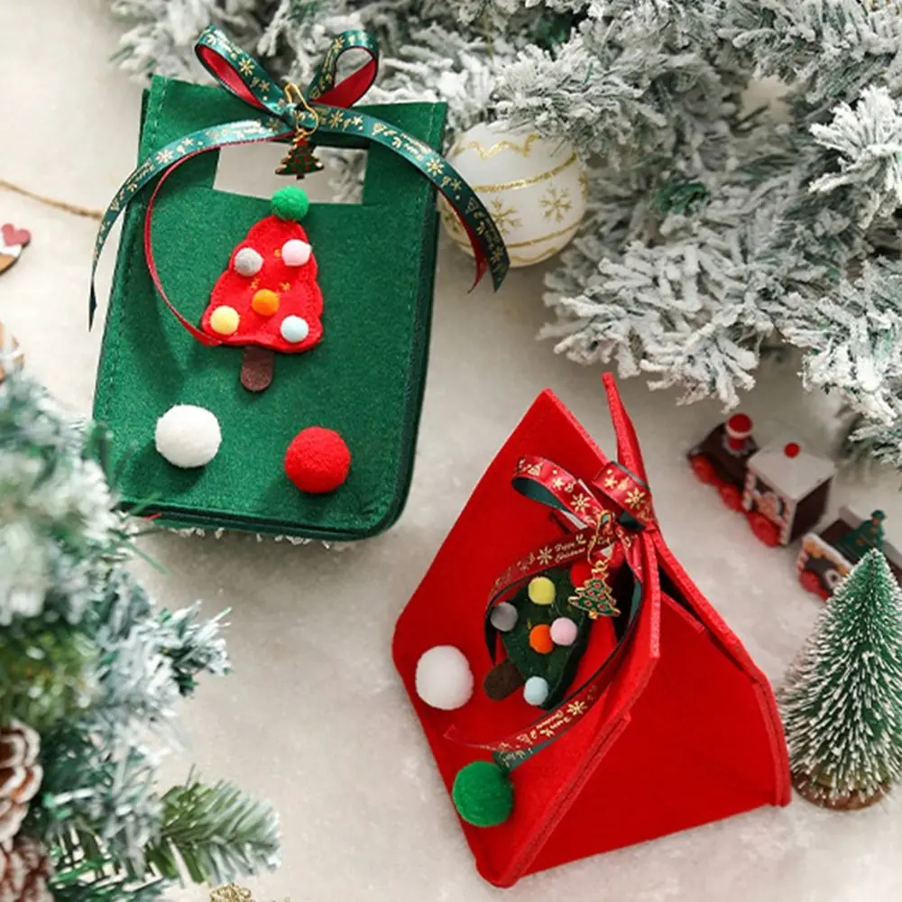 Santa Claus Snowman Elk Felt Christmas Candy Bag New Year Home Decoration Candy Storage Bag Merry Christmas With Handle