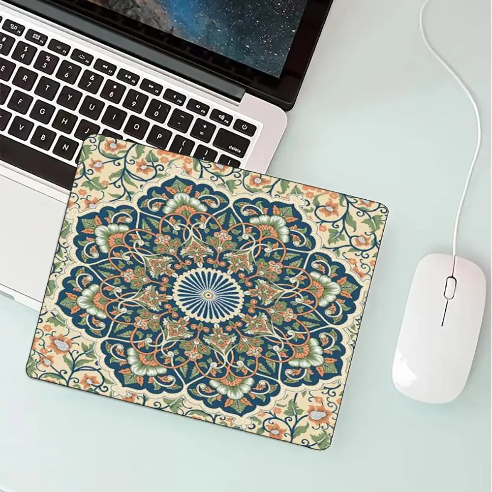 Classic Oriental Mandala Art Mouse Pad Non Slip Rubber Base Stitched Edge Keyboard Mat 18x22 40x45 For PC Gamer Office Station