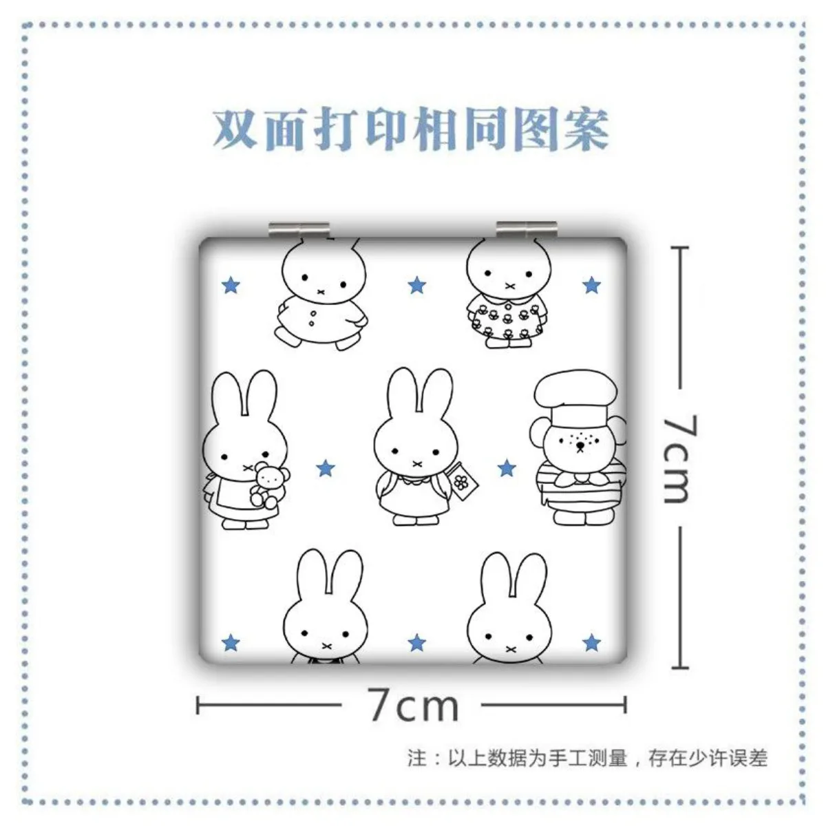 Cute Miffy Makeup Mirror,foldable and Portable Flip-top Small Mirror High Appearance Level Makeup Touch-up Mirror