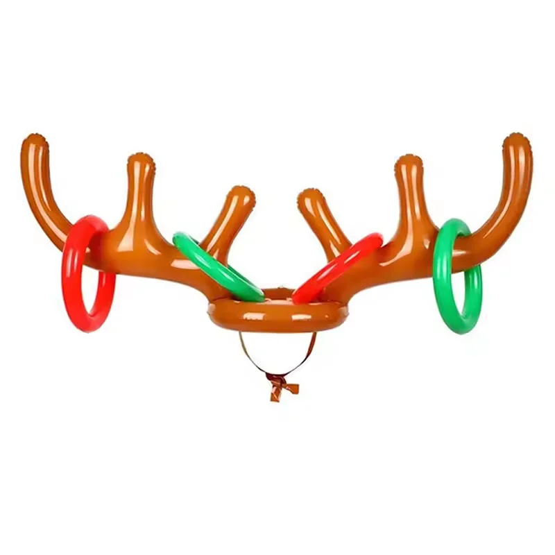 DIY Inflatable accessories Reindeer Antler Hat Ring Toss Game Family Interaction Game Toy Boys Girls Christmas Party Supplies