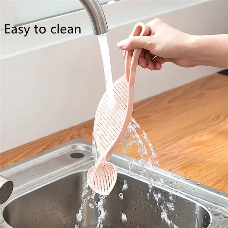 Creativity Drain Rice Board Multifunctional Handhold Cooking Rice Scoop Rice Sieve Wash Filtering Rice Drain Spoon for Kitchen