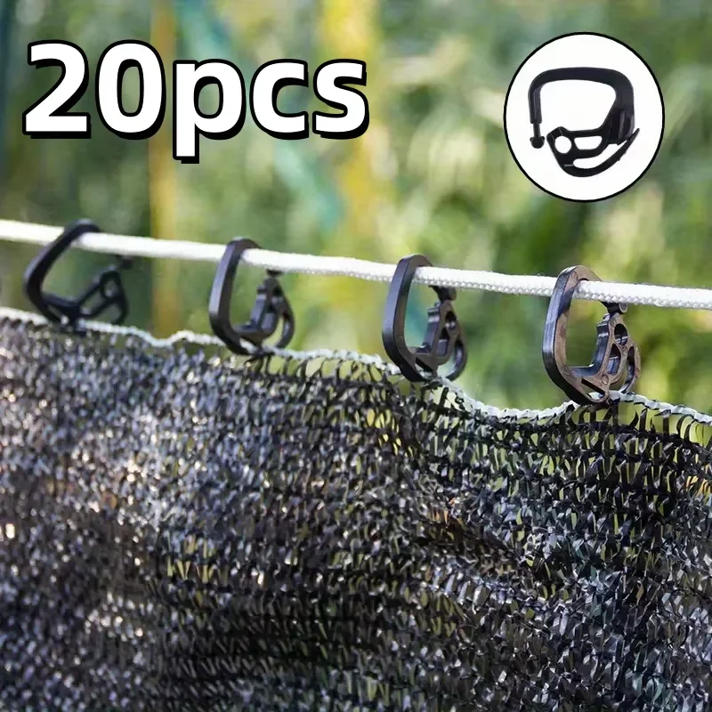 20 stuks schaduwdoekclips - stevige haken voor schaduwnet, tuin, kas en buitengebruik - verstelbaar en draagbaar ​