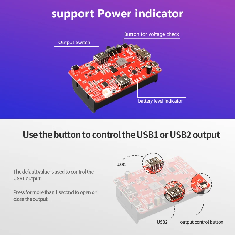 Imagem -04 - Carregar e Impulsionar Powerbank 5v 2a 5v 4a Saída Dupla Comunicação Uart Framboesa pi 4b 5v3a Jetson Ups Nvidia 21700