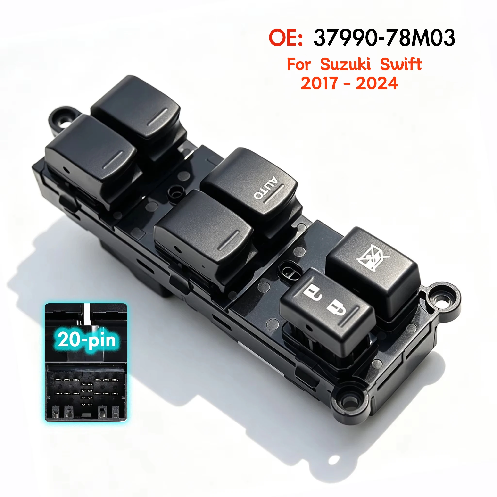 37990-78M03 For Suzuki Swift Sport ZC33S 2017-2024,Front Left Side Electric Main Power Window Switch Lifter Control Button