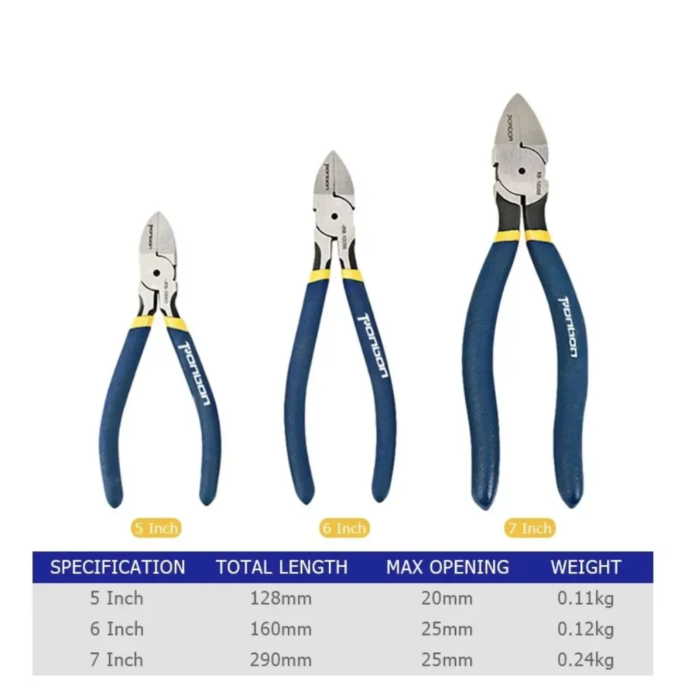 Diagonal Cutting Pliers 5/6/7 Inch Wire Stripping Tool Side Cutter Cable Burrs Nipper Electricians DIY Repair Hand Tools