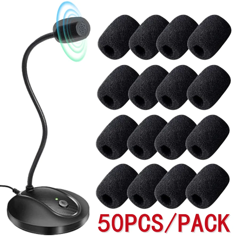 10-50PCS Collar Microphone Windscreen Replacement Sponge Cover Headset Mic Foam Cover Protective Cap for Gooseneck Meeting Mic