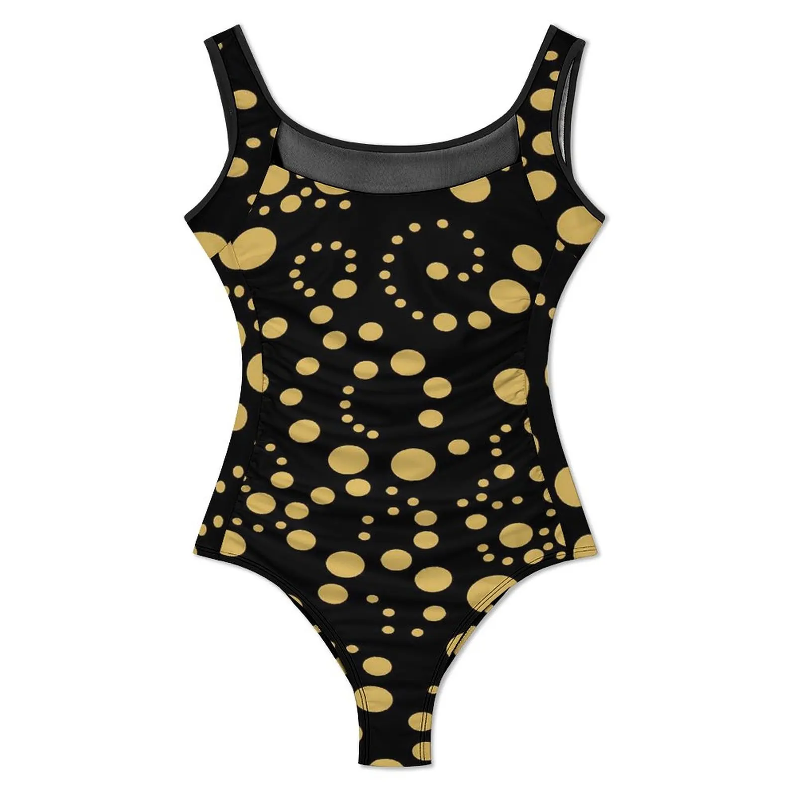 Gold Dot Swimsuit Polka Dots Push Up Swimwear One-Piece Surfing Bathing Suit Bodysuit Sexy Pattern Beachwear Plus Size