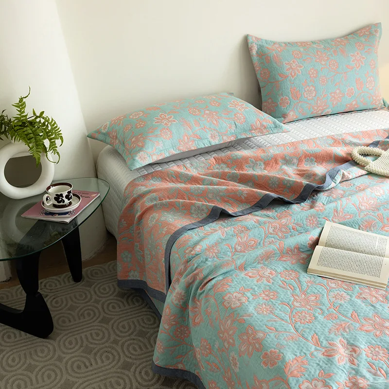 الموسم العالمي 100% بطانية قطن الملكة الملك الحجم بطانيات السرير الجاكار غرزة السرير منقوشة غطاء السرير المنزلي غطاء المفرش