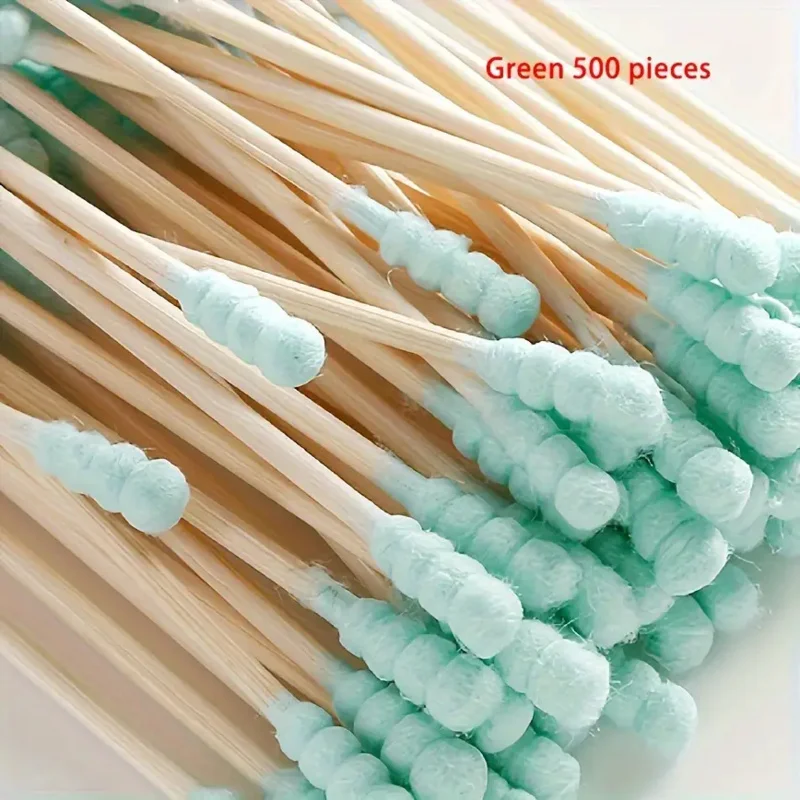 귀, 코 클렌징 및 메이크업용 저자극성 더블 팁 스펀지 500개, 핑크색