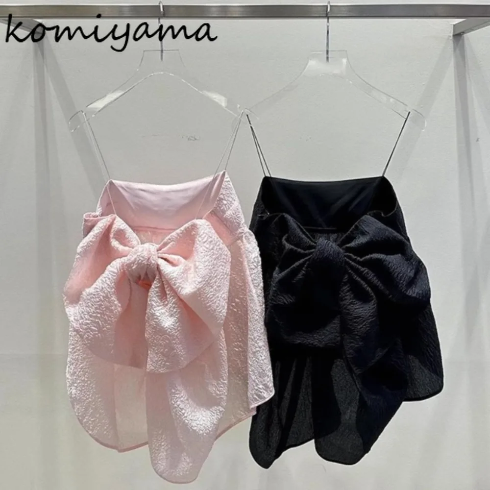 

Back Bow Ropa De Mujer 2025 New Sweet Clothes Pure Desire Style Sexy Woman Clothing Loose Casual Top Summer Spice Girls Tops
